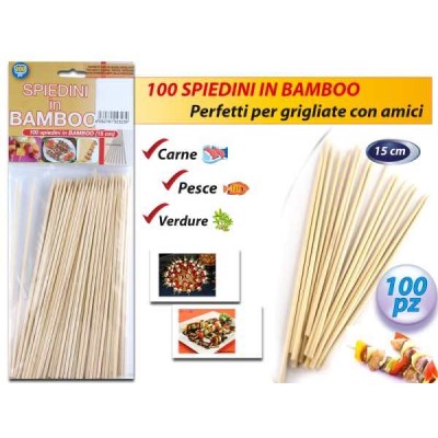 BAMBOO SKEWERS 100 PCS 15 CM