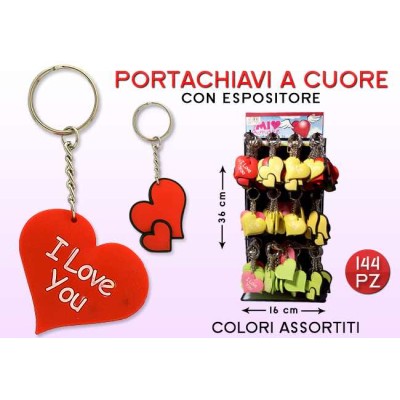 HEART KEYCHAIN C/ESP. 144PCS