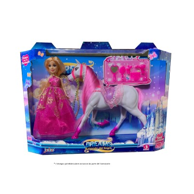 DOLL WITH HORSE AND PINK...