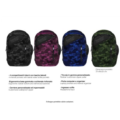 CAMOUFLAGE RUBBER BACKPACK